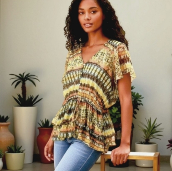 ☮️American Rag Boho Vibe Short Sleeve Top - Picture 7 of 7
